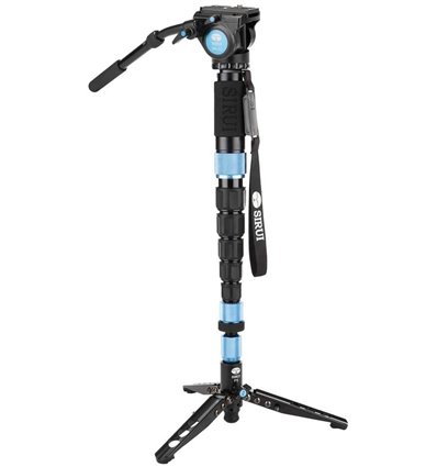 SIRUI P-326SR monopiede in carbonio con piedini e testa video VH-10
