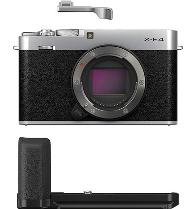 Fotocamera Mirrorless Fujifilm X-E4 body silver + impugnatura MHG-XE4