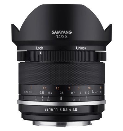 Obiettivo Samyang MF 14mm f/2.8 Mark II attacco Canon EF