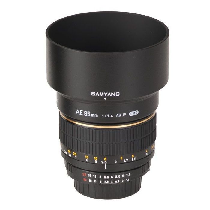 Obiettivo Samyang AE 85mm f/1.4 Aspherical IF per Canon