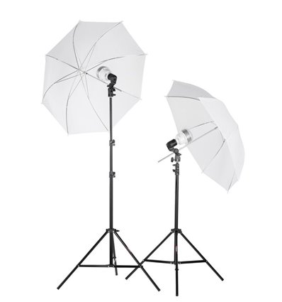 Quadralite kit di illuminazione LEDTuber Lighting (lampadine + stativi + ombrelli)