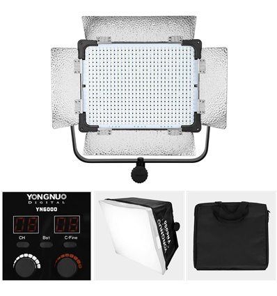 Yongnuo YN6000 faretto LED 3200-5500K kit softbox YN-6000