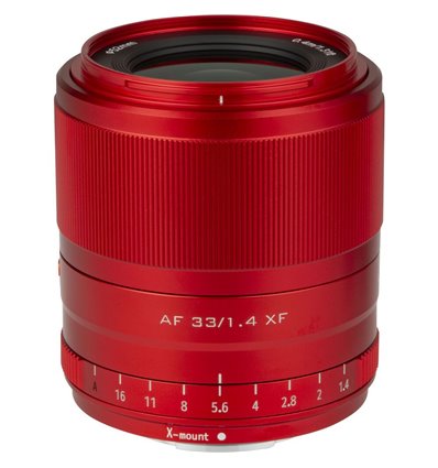 Obiettivo Viltrox AF 33mm f/1.4 Rosso Limited Edition per Fujifilm X