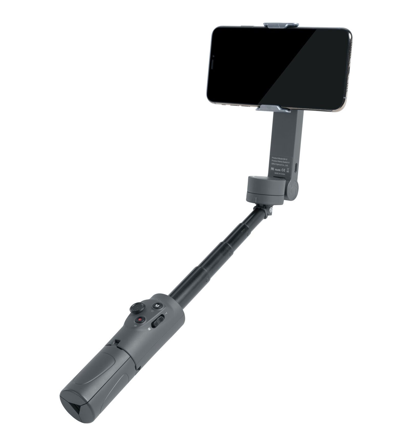 Sirui DK-SL DUKEN Switch X – Gimbal Pieghevole Per Smartphone 3-in-1: Stabilizzatore, Selfie Stick Telescopico E Mini Treppiede, Grigio Chiaro