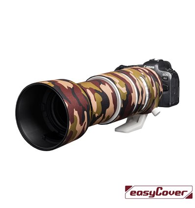 easyCover custodia protettiva marrone mimetico in neoprene per Canon RF 100-500mm lens oak