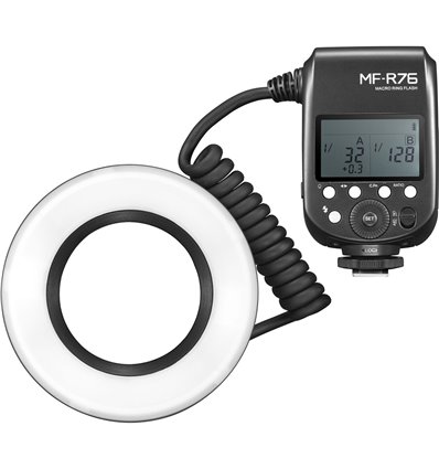 Godox Macro Ring Flash MF-R76 compatibile con Canon Nikon Sony Panasonic Olympus Fujifilm Pentax