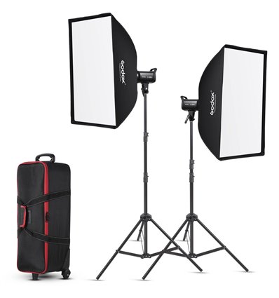 Godox SL-100Bi kit 2 faretti LED 2800-6500K + 2 stativi + softbox