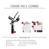Zhiyun Crane M2 S Combo Gimbal Stabilizzatore a 3 assi per fotocamera fino a 1Kg