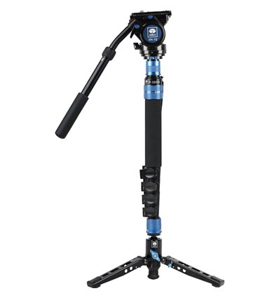 SIRUI P-325FS Monopiede in fibra di carbonio + base + testa video VH-10