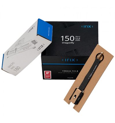 Irix Set Obiettivo 150mm f/2.8 Macro per Nikon F + Slitta Macro Rail 180 + Key Ring