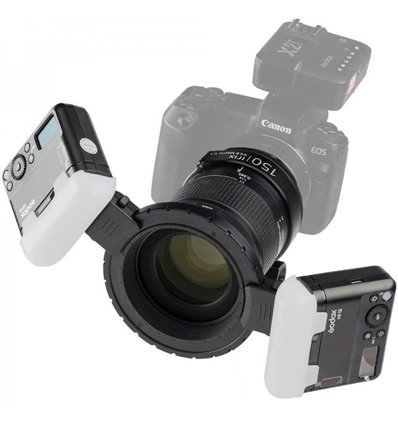 Irix Set Obiettivo 150mm f/2.8 Macro Dragonfly + Flash Godox MF12 K2 kit per Nikon F
