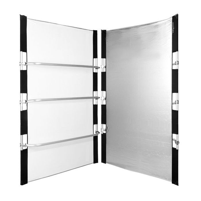 Quantuum Fomex Pannello Riflettente 1,5x2,1mt. Peri Argento/Oro a strisce e Argento/Bianco a strisce Bounce PBR1521