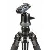 Triopo KIT Treppiedi C-258 + Testa KJ-2 Nero Tripod Treppiede Cavalletto lega di titanio 4 sezioni