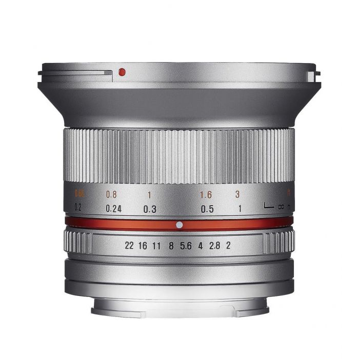 Obiettivo Samyang 12mm F2,0 NCS CS ASP x Canon EOS M Argento