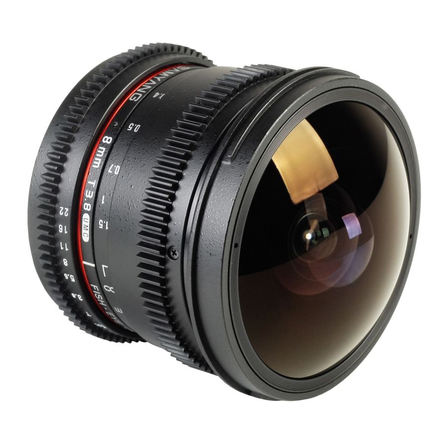 Samyang 8mm T/3.8 Fish-eye CS II VDSLR Per Canon - Obiettivo Manuale Con Angolo 180° E Inquadrature Creative