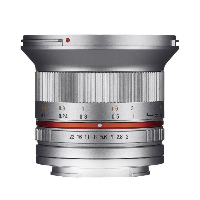 Obiettivo Samyang 12mm f/2.0 NCS CS Silver x Sony E-Mount Lens