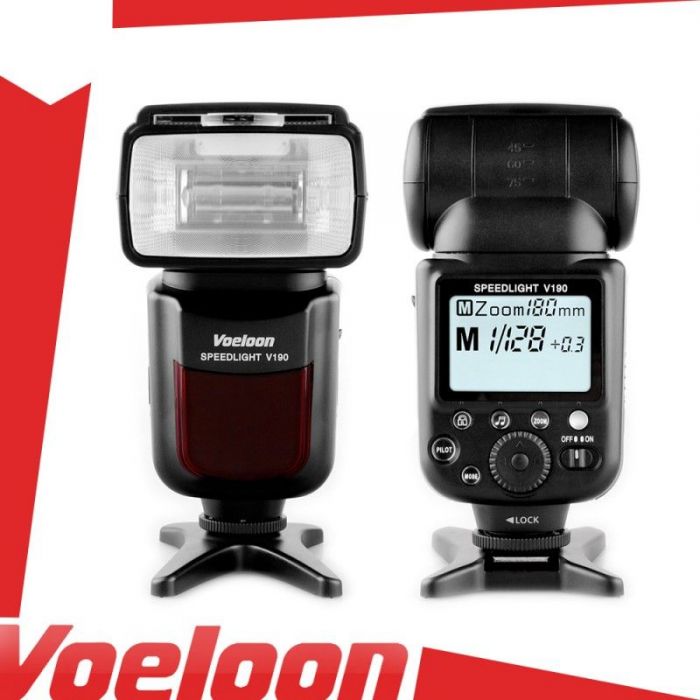 Voeloon Flash manuale V190 (GN55) illuminatore universale Canon Nikon Pentax Olympus Panasonic Samsung